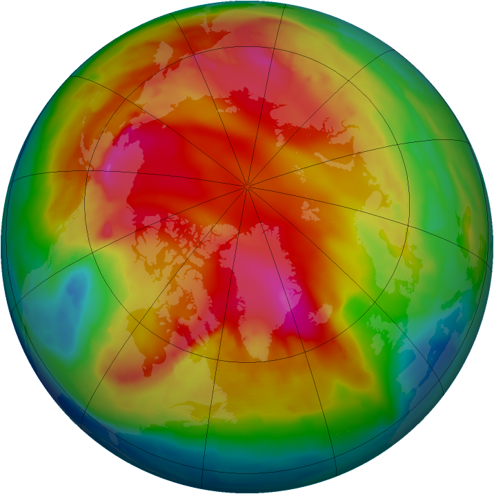 Arctic ozone map for 30 January 2009